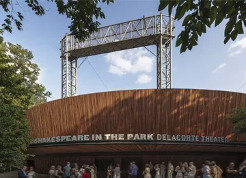 Facade of The Delacorte Theater from the June 10 Gala