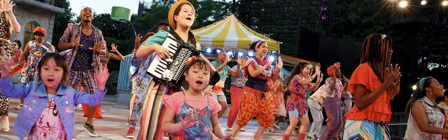 A production photo from Public Works TWELFTH NIGHT at The Delacorte Theater