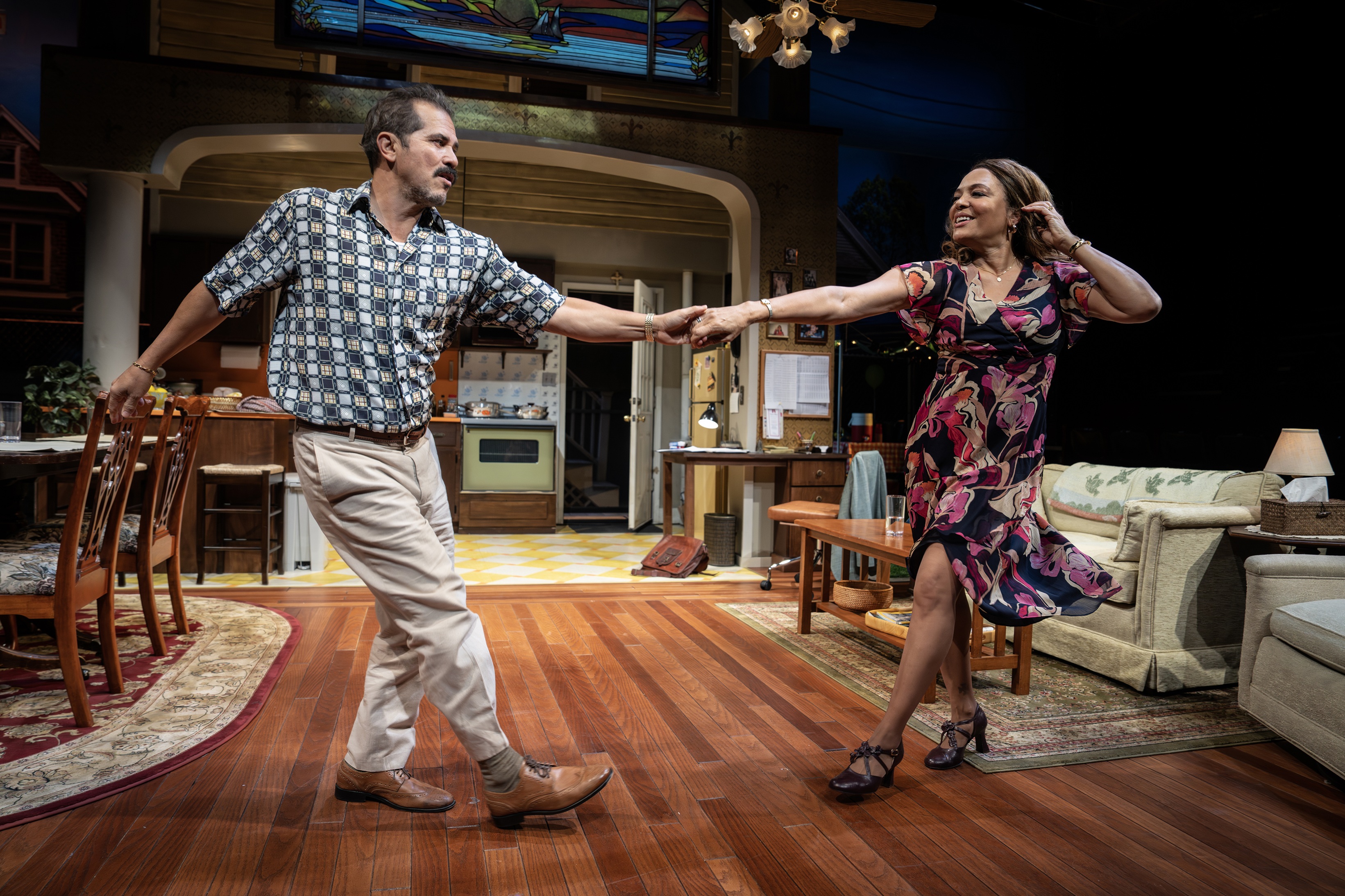 John Leguizamo and Luna Lauren Velez in THE OTHER AMERICANS, written by John Leguizamo and directed by Ruben Santiago-Hudson, at The Public Theater. Photo credit: Joan Marcus. 