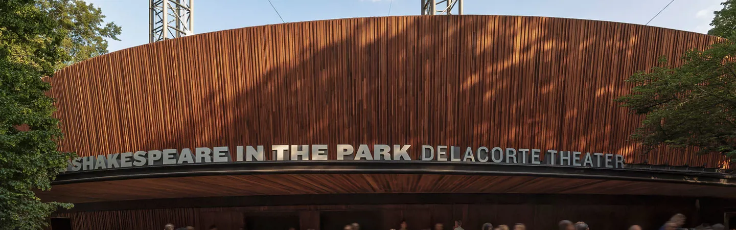 Facade of The Delacorte Theater from the June 10 Gala